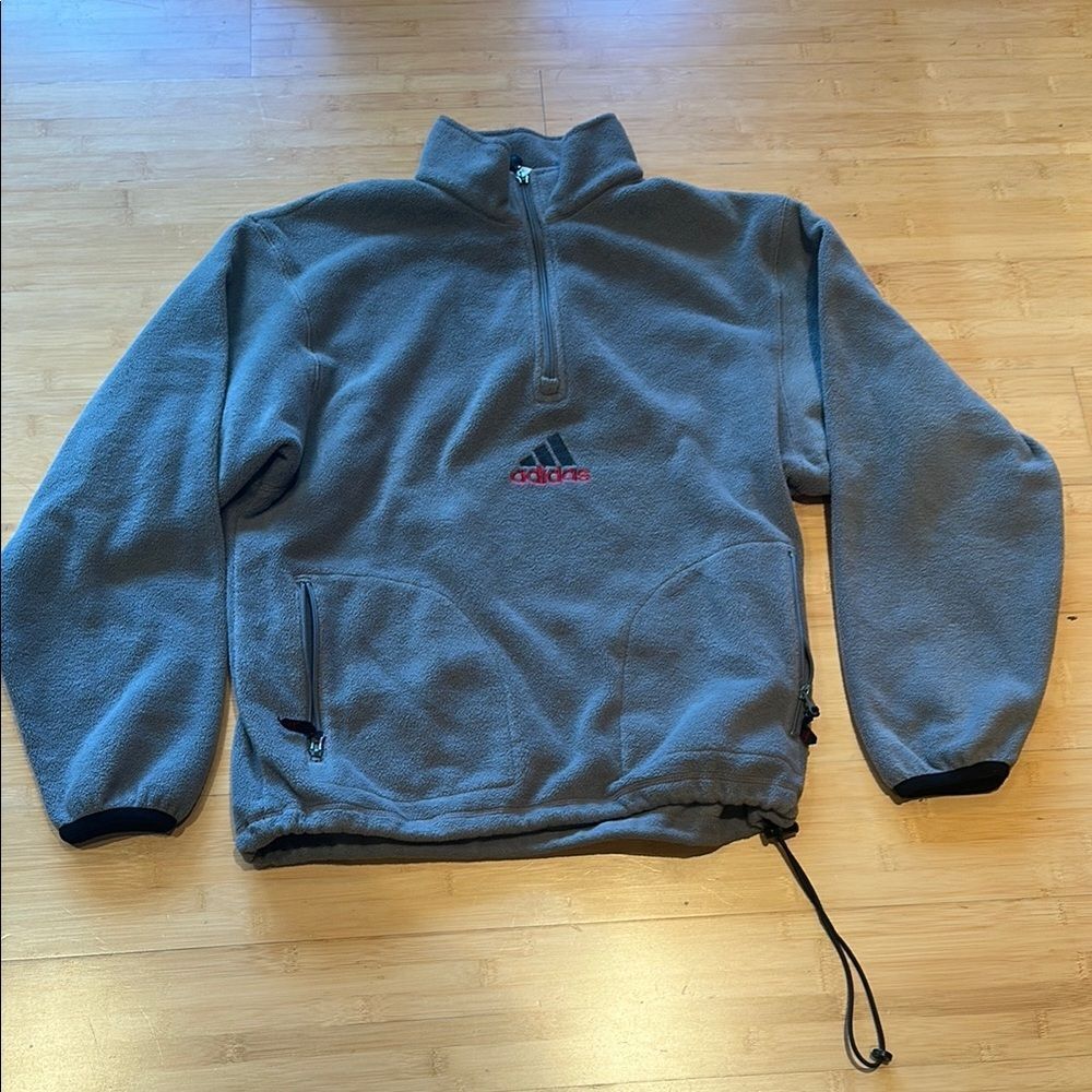Adidas Men's Gray Zip-Up Sweater